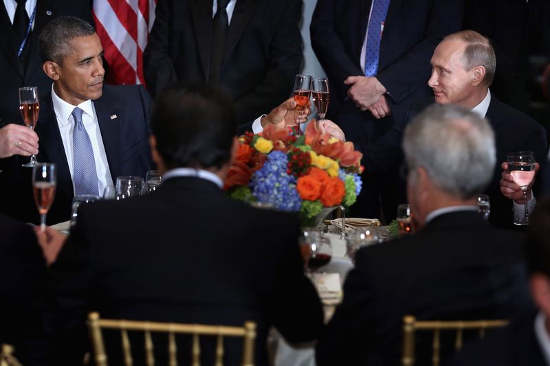 Obama and Putin's awkward toast on Monday at the UN. 