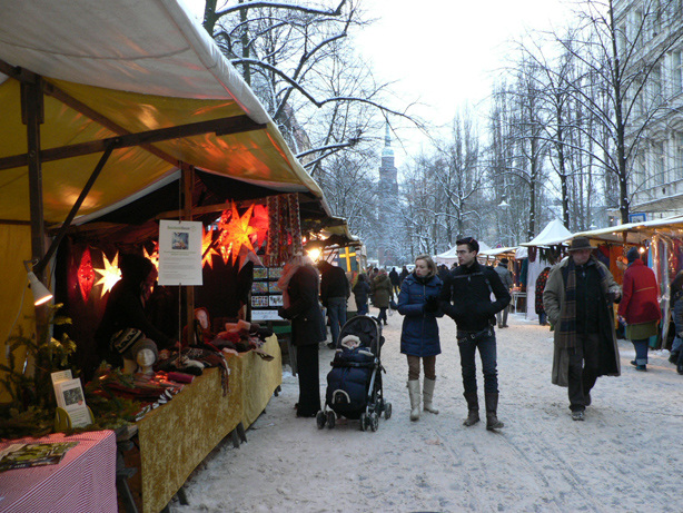A Christmas market in Berlin.